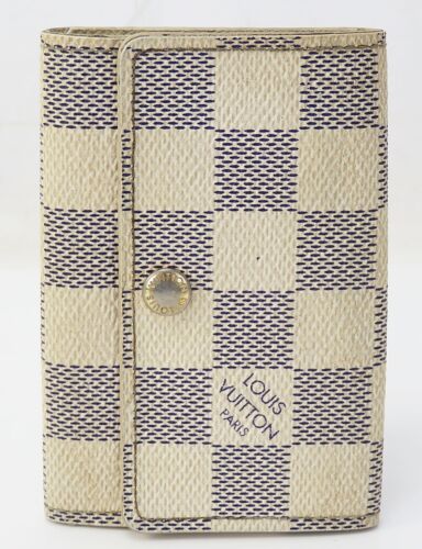 Auténtico estuche con soporte de lona Damier Azul 6 llaveros LOUIS VUITTON #49847H - Imagen 2 de 11