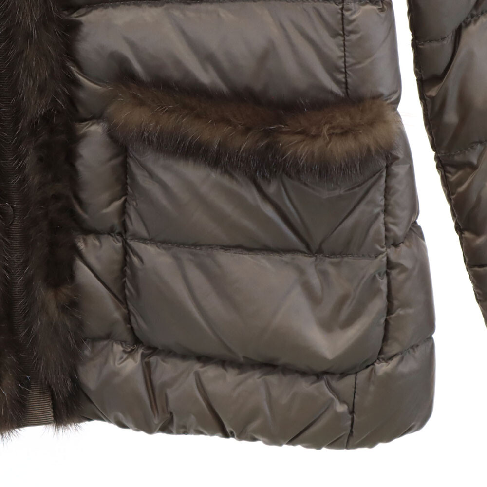 ジャケット・アウター MONCLER MINK FUR DOWN JACKET MONCLER Hungarian Down Jacket 0 Greige With Mink Fur Templez