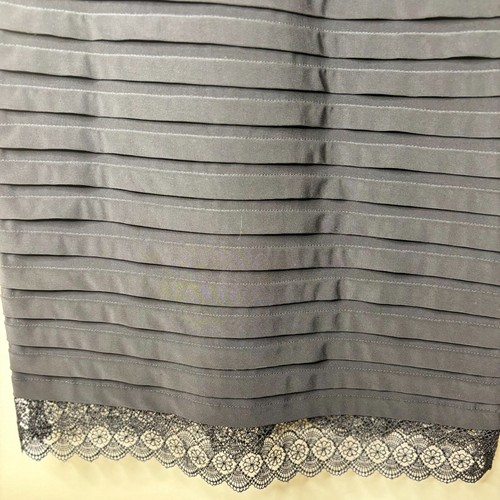 Adrianna Papell Dress Size 10 Black Lace Sheath Shutter Pleated Cocktail Party - Picture 5 of 8