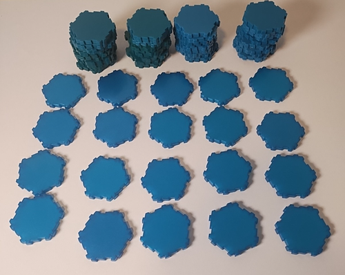 Riesiges Konvolut Heroscape Wasserfliesen funkelnd und matt