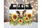 Pig In Sunflowers 15 Or 20 Oz Flip Spout Water Bottle, Personalized Gift