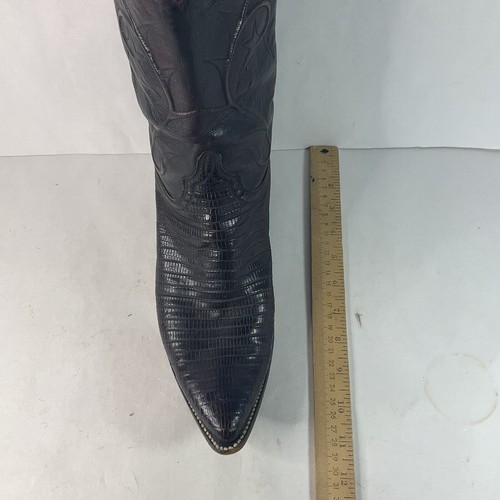 Lucchese G152224 Black Cherry Lizard Cowboy Boots Size 13.5 D (FITS LIKE SIZE 9) - Picture 12 of 21