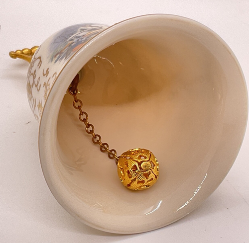 Vintage Gorham Fine China Noel Weihnachtsglocke 1976 Currier goldfarben - Bild 4 von 4