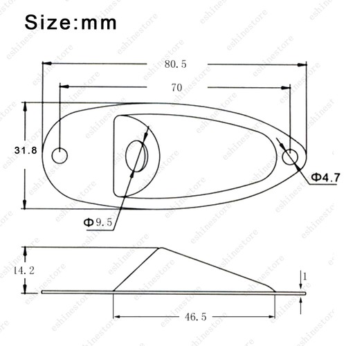 Enchufe de salida de entrada de placa de jack de barco para guitarra con tornillos para Fender Strat 3 COLORES - Imagen 2 de 11