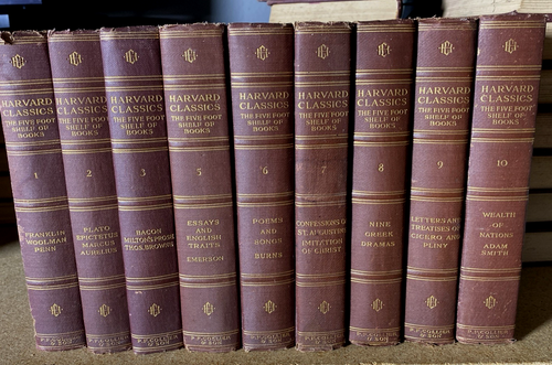Harvard Classics 1909 Vol 1-10 no 4 Lot 9 Antique Books Franklin Penn Plato - Picture 4 of 13