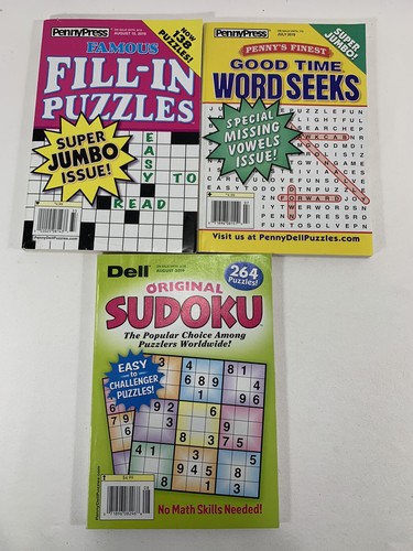 2019 Penny Press Fill Ins - Good Time Word Seek Puzzles Dell Orig SUDOKU 3 Bks B - Bild 1 von 6