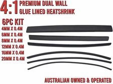 4mm-20mm x 0.4m Heat Shrink Kit 4:1 Dual Wall Glue Lined Cable Insulation Marine