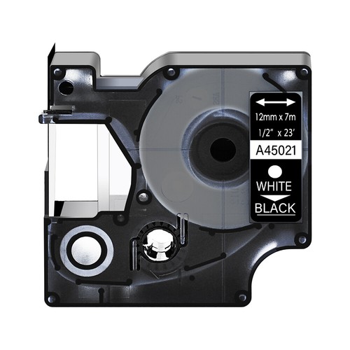 3PK 1/2" White on Black Label Tape 45021 For DYMO D1 LabelWriter 450 DUO - Picture 3 of 12