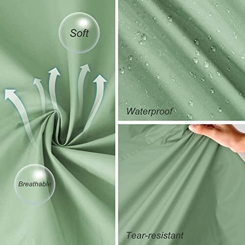 Womens Long Raincoats Rain Jacket Waterproof Packable Hooded X-Large Green - Bild 6 von 8