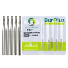 Wave Dental Carbide Burs Straight Fissure 57 FG High Speed 1.6 Bur Midwest Prima