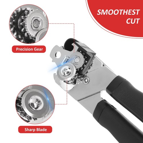 Classic Multifunction Stainless steel Can Opener Easy Comfy Handle Grip Kitchen - Picture 4 of 25