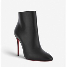 Christian Louboutin Black Leather Eloise Ankle Boots 100 Size 36.5