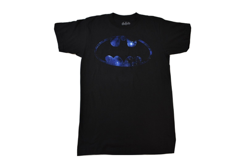 Batman Mens Galaxy Space Fill Logo Black Shirt New XS, S, M, L - Picture 2 of 6
