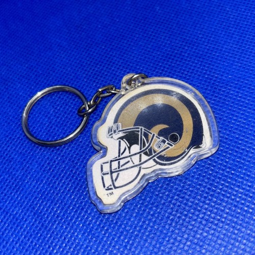 Vintage St. Louis Rams NFL Plastic Keychain Key Chain Souvenir | Navy & Gold - Picture 2 of 6