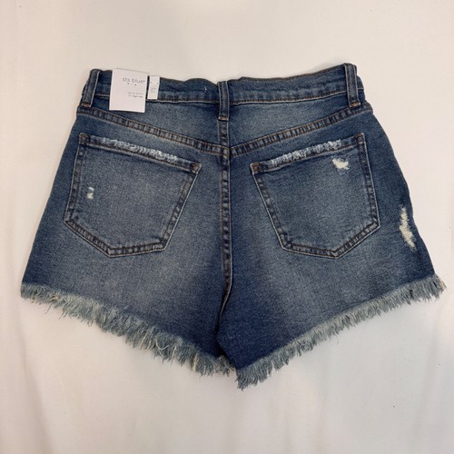 STS Blue Denim Shorts Frayed Hem Distressed High Waisted Juniors Size 27 Laney - Picture 2 of 10
