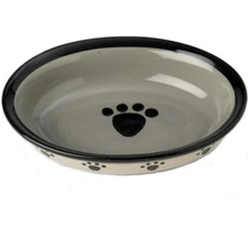 2 Dishwasher And Microwave Safe Oval Paws Pet Bowl 