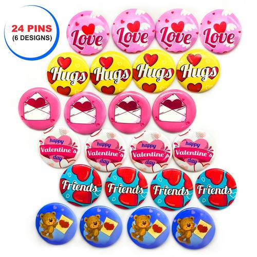 24 Pack Valentine Party Favors - Kids Classroom Exchange Goodie Bag Filler 99 PC - Picture 2 of 8