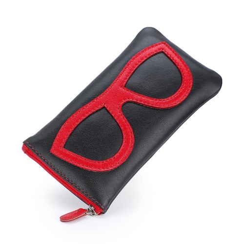 Soft Leather Zipped Sunglasses Glasses Spectacle Case Pouch - Picture 29 of 136