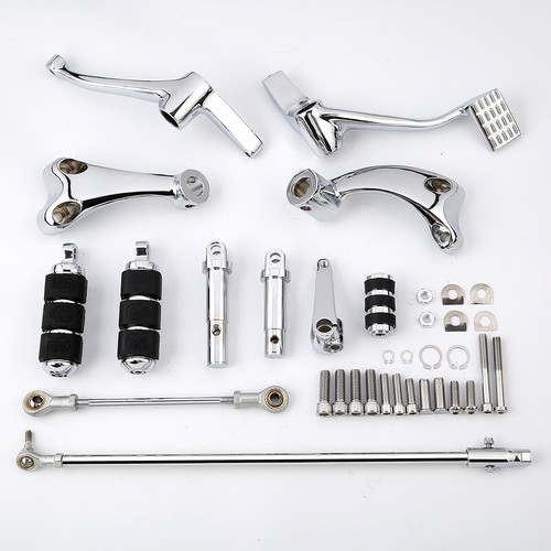 Chrome Forward Controls Pegs Levers Linkage Fit For Harley Sportster XL 14-22 - Picture 2 of 6