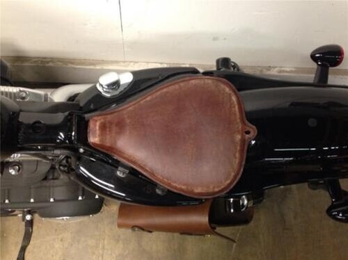 Leather On The Frame Motorcycle Seat Black 2006 Harley Sportster 1200 883 48 - Picture 6 of 12