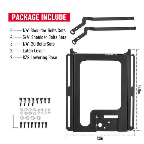 Seat Bases Lower Recline For Polaris RZR 800/900/1000/XP/Turbo S- 2 & 4 Seat UTV - Picture 3 of 13