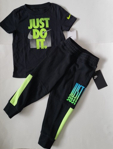 NIKE Toddler Boys 2-piece pants set t-shirt & fleece Joggers Size 2T 4T 5 Blue - Picture 7 of 11