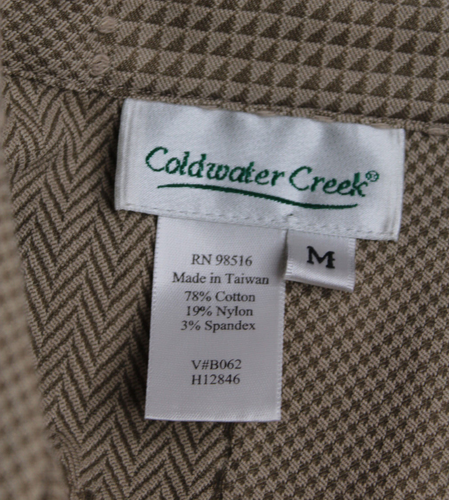 Giacca manica lunga Coldwater Creek donna marrone scuro finto patchwork bottoni davanti - Foto 5 di 6
