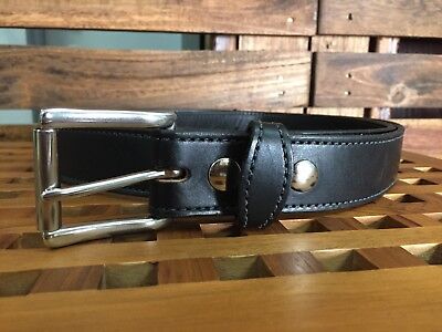 Amish Made Black Leather Belt Mens 48 COBLENTZ Silver Buckle 1.25” USA | eBay