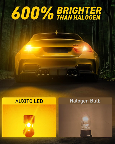CANBUS 7440 LED Bulbs Amber Yellow 4000 Lumens for Turn Signal Lights with Built - Picture 3 of 7