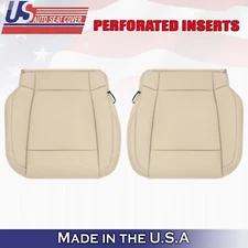 2015 to 2017 Fits Ford F150 Lariat Driver &Passenger Bottoms Leather Covers Tan