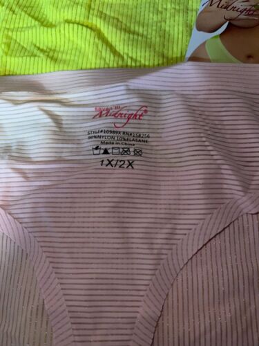 Seven Til Midnight 4pr. SHADOW STRIPE BONDED THONG LOT Plus Size 1x/2x NEW - Picture 4 of 5