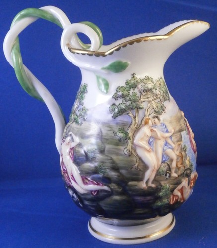 Antique 19thC Richard Ginori Porcelain Creamer Porzellan Doccia Milchkanne - Picture 2 of 11