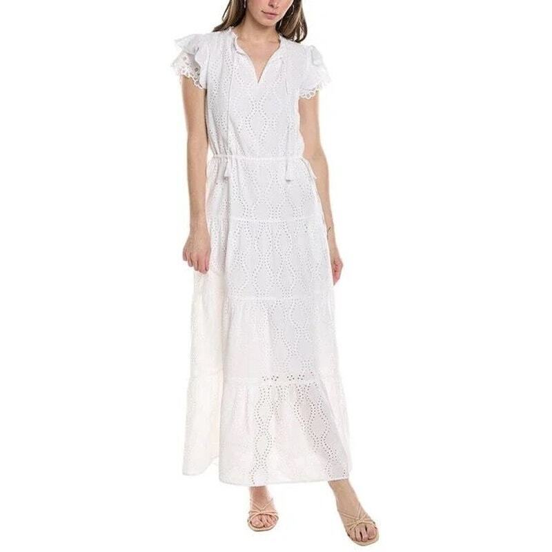 Elana Eyelet Wrap Dress Elana Eyelet Wrap Dress