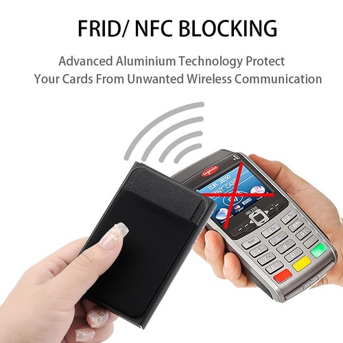 Slim Aluminum Wallet with Elasticity Back Pouch ID Credit Card Holder Mini RFID - Picture 24 of 28