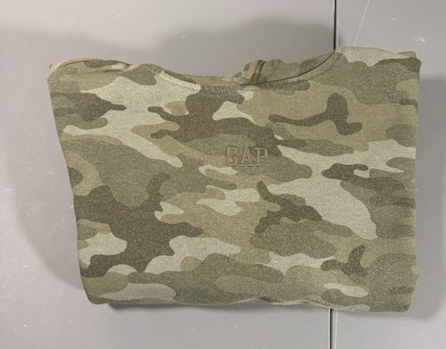 Gap Camo Hoodie Kids Size MEDIUM (8) Fleece Sweatshirt Green Kangaroo Pouch - Picture 14 of 14