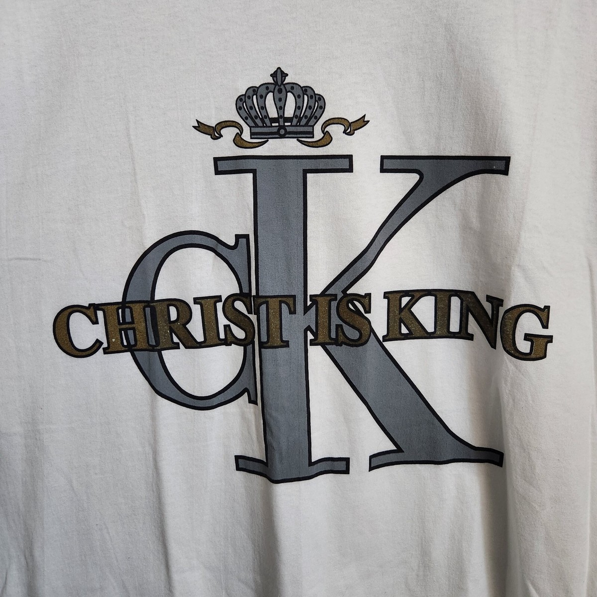 90s christ is king キリストキング CKパロディ ロンT Vintage 90s Calvin Klein Parody T-shirt Christ Is King Jesus