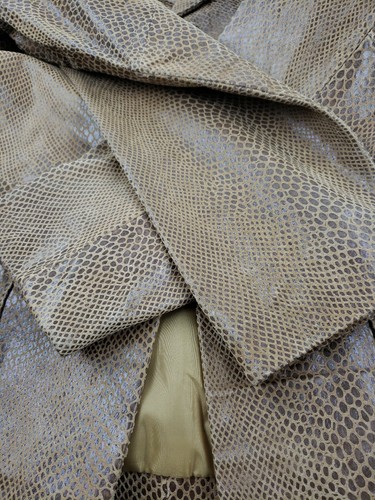 Jessica Holbrook Embossed Snake & Lizard Pattern Tan Leather Jacket Women  Large - Bild 12 von 12