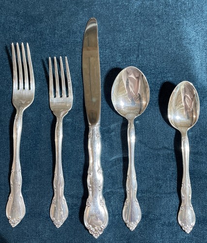 Gorham Rose Tiara Sterling Silver 5 Pc Place Setting - No Monogram - One Owner