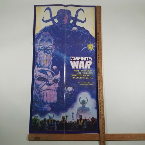MARVEL - LA GUERRA DELL'INFINITO THANOS - JIM STARLIN RARO POSTER ARTISTICO 33x16 - Foto 5 di 7