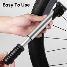 Stainless MINI BICYCLE AIR PUMP Bike Hand Ball Inflator Portable Cycling Tyre US