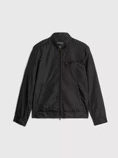  498 NWT Brand New John Varvatos Ryan Racer Black Jacket Coat EU52 US42