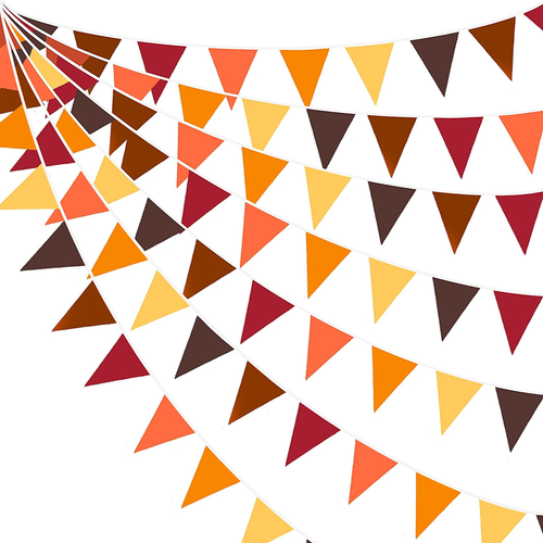 32Ft Fall Banner Decorations Triangle Flag Fabric Pennant Garland Bunting for Ha - Picture 9 of 12