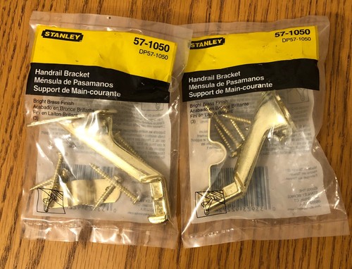 2 Stanley 57-1050 Bright Brass Handrail Support Bracket - Picture 8 of 8