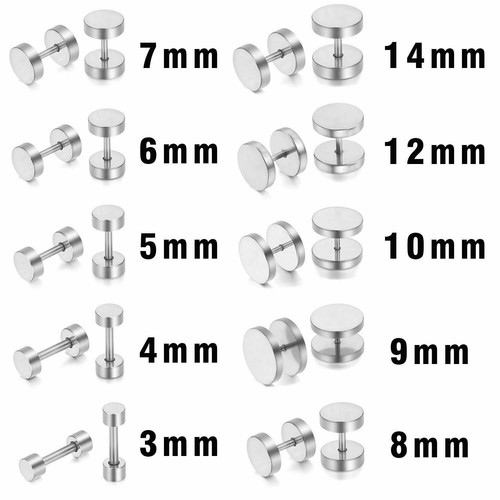 2pcs Stainless Steel Stud Earrings for Men Women Small Huggie Hoop Earrings Set - Picture 13 of 17