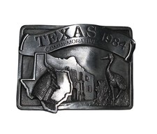 Brand New: Vintage 1984 Texas Commemorative Pewter Belt Buckle