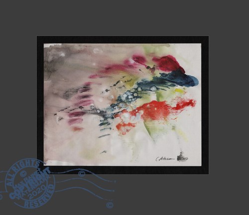 Running Man The Sprinter 2016 C Peterson * Abstracto * Pintura acuarela mítica - Imagen 3 de 12
