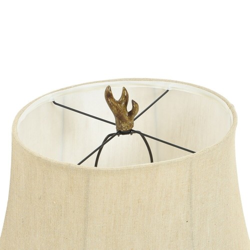 Rustic Antler Table Lamp Dark Brown Beige Shade Living Room Man Cave 30" - Picture 20 of 24