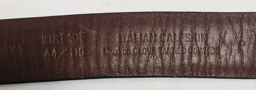 Perry Ellis Portfolio Men’s Belt Sz 44 Black Italian Leather Gold Plated Buckle - Picture 6 of 14