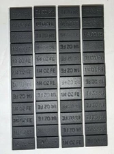 48Pc Stick on Self Adhesive Wheel Weights 1/4 oz Increments Black Steel