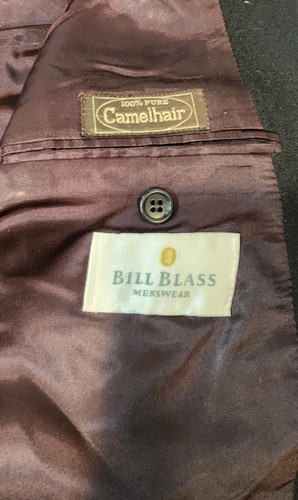 Vintage Bill Blass Camel Hair Sport Coat Mens 40-44? Navy Blue - Picture 3 of 6